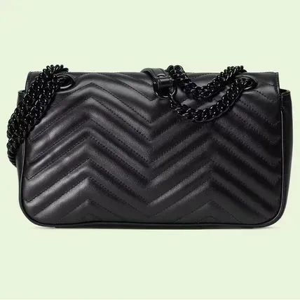 《注目★》Gucci GGマーモント スモールショルダーバッグ 黒／黒